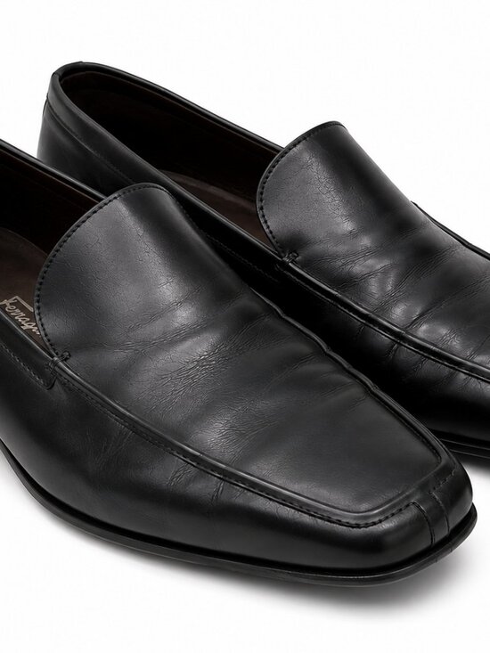 Salvatore Ferragamo Studio Black Leather Loafers Dress Shoes Men’s 10.5 D Italy main image 6